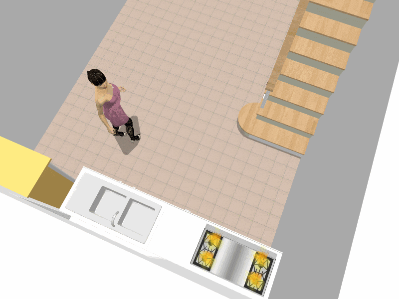 化解瓦斯爐對樓梯