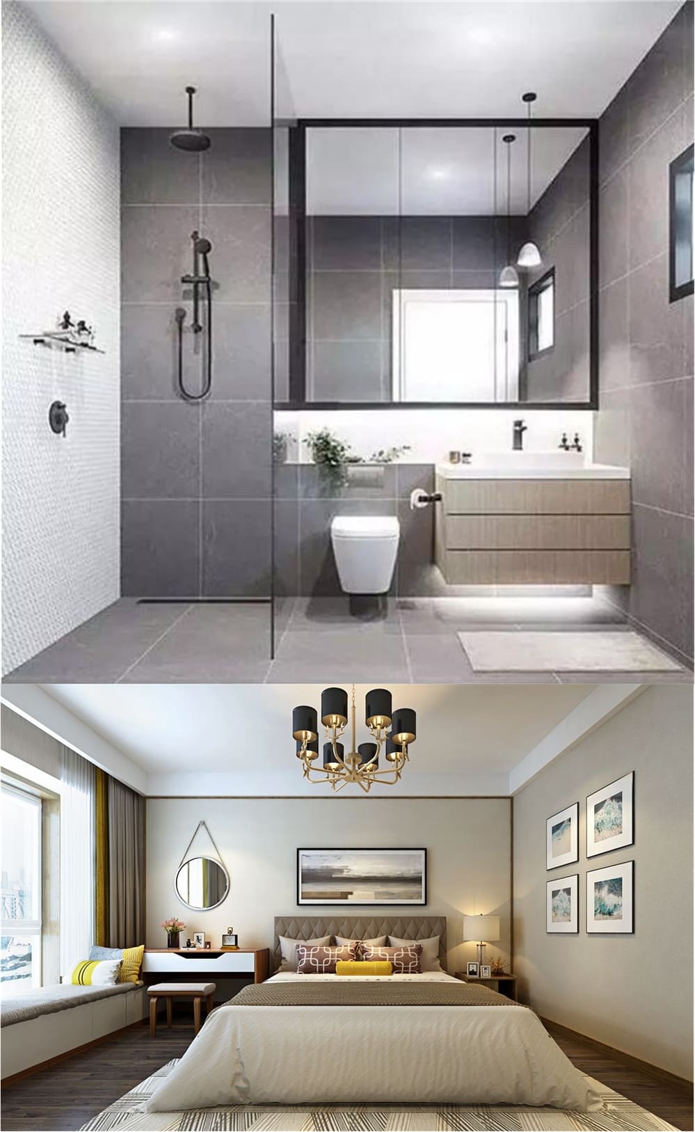 房間位於廁所下方、廁所位於房間上方