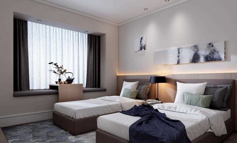 夫妻房放兩張床