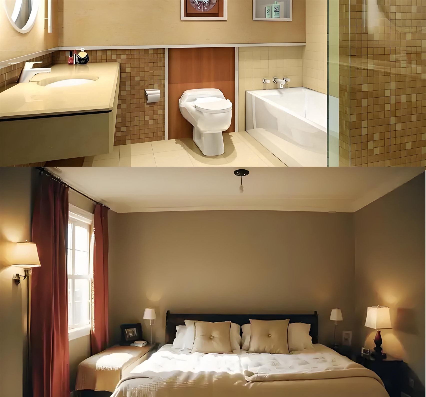 房間位於廁所下方